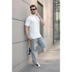 Madmext Ekru Bisiklet Yaka Basic Erkek T-Shirt E7113 - 2XL