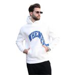 Madmext Ekru Kapüşonlu Baskılı Cep Detaylı Erkek Sweatshirt E7065,Ekru XL