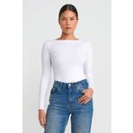 Madmext Ekru Kayık Yaka Uzun Kollu Kadın Bluz MG2267