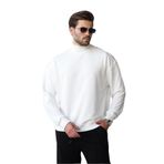 Madmext Ekru Yarım Balıkçı Yaka Erkek Basic Sweatshirt E7158,Ekru S
