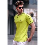 Madmext Elma Yeşili Polo Yaka Erkek Tişört 9281 - 2XL