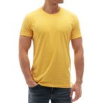 Madmext Erkek Bisiklet Yaka Basic Tişört Sarı 3006