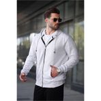 Madmext Erkek Fermuarlı Kapüşonlu Sweatshirt, Karmelanj, XL