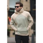 Madmext Erkek Kapüşonlu Cep Detaylı Sweatshirt, Bej, L Beden