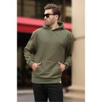 Madmext Erkek Kapüşonlu Cep Detaylı Sweatshirt, Haki, M Beden