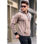 Madmext Erkek Kapüşonlu Regular Fit Sweatshirt, Camel, L Beden