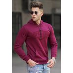 Madmext Erkek Kapüşonlu Sweatshirt, Bordo, XL