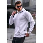 Madmext Erkek Kapüşonlu Sweatshirt, Kar Melanj, M Beden