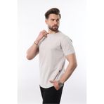 Madmext Erkek Kısa Kollu T-Shirt, Taş Rengi, S