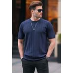Madmext Erkek Lacivert Triko Tişört 5684 - 2XL