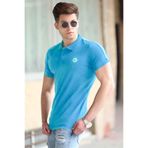 Madmext Erkek Polo Yaka Mavi Tişört 4559