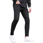 Madmext Erkek Siyah Kanvas Slim Fit Pantolon,Siyah 40