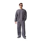 Madmext Füme Bisiklet Yaka Batik Desenli Erkek Sweatshirt Pantolon Takım E7344,Füme S