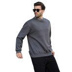Madmext Füme Bisiklet Yaka Şardonlu Erkek Sweatshirt 7047,Füme 2XL