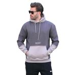 Madmext Füme Kapüşonlu Baskılı Cep Detaylı Erkek Sweatshirt 7083,Füme L