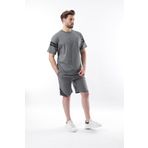 Madmext Füme Şerit Detaylı Erkek Şort T-shirt Takım E7301