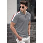Madmext Füme Şeritli Polo Yaka Erkek Tişört 5215