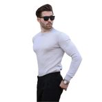 Madmext Gri Desenli Erkek Triko Kazak 7266,Gri M
