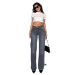 Madmext Gri Yüksek Bel Kadın Wide Leg Pantolon Mg2388,Gri 38