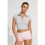 Madmext Grimelanj Polo Yaka Basic Kadın Tişört Mg2455