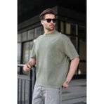 Madmext Haki %100 Pamuklu Oversize Erkek Tişört E7178 - XL