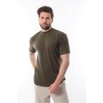 Madmext Haki Bisiklet Yaka Basic Erkek T-shirt E7113