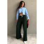 Madmext Haki Çift Bel Bantlı Wide Leg Kadın Pantolon Mg2551,Haki XL