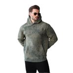 Madmext Haki Desenli Kapüşonlu Erkek Sweatshirt E7167,Haki S