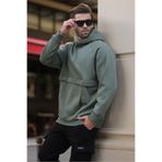 Madmext Haki Kapüşonlu Cep Detaylı Erkek Sweatshirt 7092,Haki S