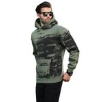 Madmext Haki Kapüşonlu Desenli Cep Detaylı Erkek Sweatshirt 7059,Haki L