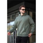 Madmext Haki Kapüşonlu Kanguru Cep Erkek Sweatshirt E7169,Haki M