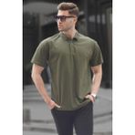 Madmext Haki Yeşili Polo Yaka Basic Erkek Tişört 6126 - XL