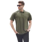 Madmext Haki Yeşili Polo Yaka Basic Erkek Tişört 6126,Haki Yeşili M