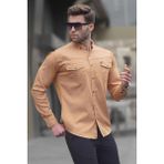 Madmext Hardal Rahat Kalıp Gabardin Erkek Gömlek 6810 - 2XL