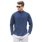 Madmext İndigo Balıkçı Yaka Oversize Erkek Kazak 6114,İndigo L