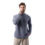 Madmext İndigo Bisiklet Yaka Overfit Erkek Triko Kazak E7402,İndigo L
