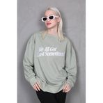 Madmext Kadın Baskılı Sweatshirt, Yeşil, M Beden