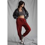 Madmext Kadın Bordo Beli Lastikli Oversize Eşofman Altı Mg1235,Bordo L
