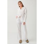 Madmext Kadın Ekru Elastik Belli, Bol Kesim Pantolon, 2XL