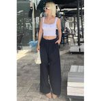 Madmext Kadın Lacivert Yüksek Bel, Bol Paça Pantolon, 36 Beden