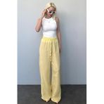 Madmext Kadın Müslin Bol Paça Pantolon, Sarı, 2XL