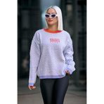 Madmext Kadın Oversize Bebe Yaka Uzun Kollu Kazak, Mor