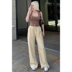 Madmext Kadın Sarı Cepli Bol Paça Yüksek Bel Pantolon, XL
