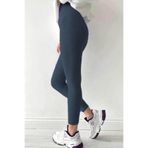 Madmext Kadın Yüksek Bel Fitilli Tayt, Slim Fit, Gri, S Beden