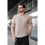 Madmext Kahverengi Jakarlı Bisiklet Yaka Erkek Tişört E7181 - 2XL