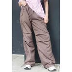 Madmext Kahverengi Paraşüt Kumaş Wide Leg Jogger Pantolon, Kadın, S Beden