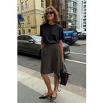 Madmext Kahverengi Pileli Kadın Bermuda Şort Mg2483