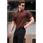 Madmext Kahverengi Polo Yaka Erkek Tişört 6894 - XL