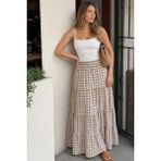 Madmext Kahverengi Pötikareli Maxi Kadın Etek MG2858 - XL
