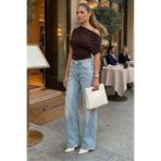 Madmext Kahverengi Tek Omuz Modern Kesim Şık Kadın Bluz MG2669